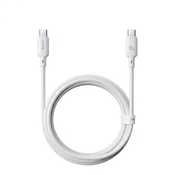 USB Type-C laidas Baseus Silky Series 100W 2 m Baltas