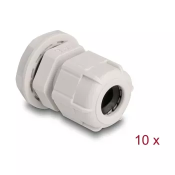 Kabelio įvadas M16 DELOCK, plastikinis, pilkas, pakuotė po 10 vnt.