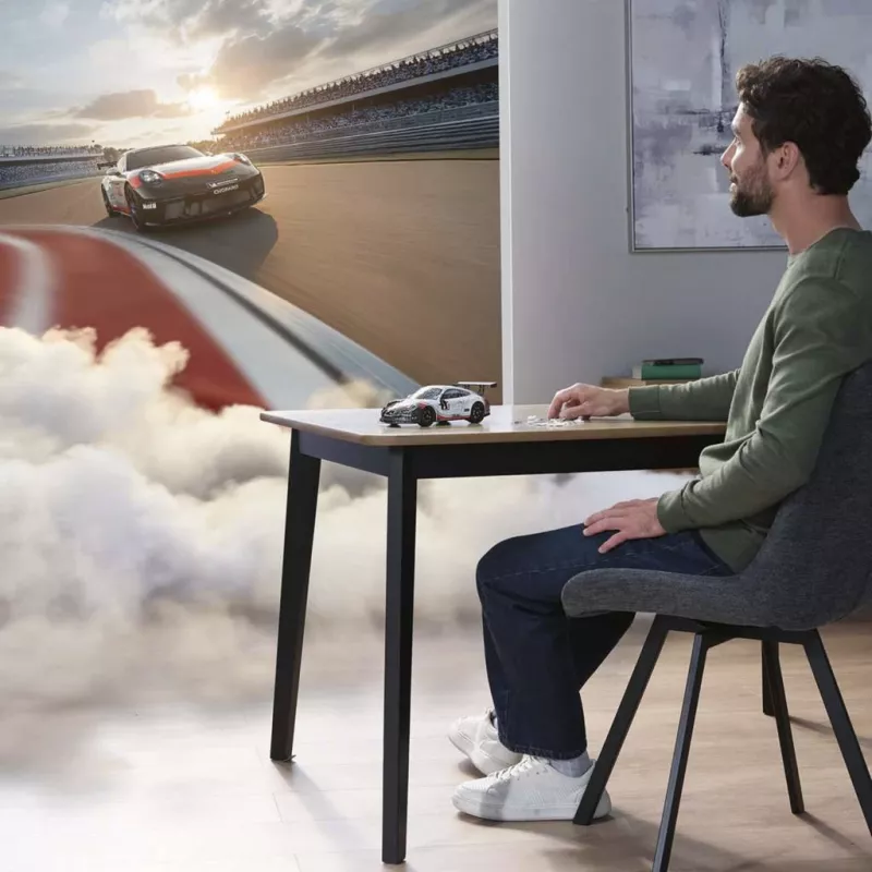 3D dėlionė Ravensburger Iconics Porsche 911 GT3 Cup – modelio replikos rinkinys