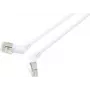 Renkforce RF-6071564 RJ7 tinklo kabelis, jungiamasis kabelis CAT 6a F/UTP 0,50 m baltas, su 360° pasukamais kontaktais ir kampu išėjimu, 1 vnt.