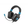 Žaidimų ausinės Fury NFU-1584 su boom mikrofonu, uždengiančios ausis, 98 dB, 15–25000 Hz, 2 m laidas, USB ir 3,5 mm, mėlynos