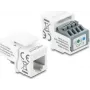 DELOCK Keystone modulis RJ11 į 4 kontaktų gnybtų bloką, baltas