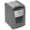 Popieriaus smulkintuvas REXEL Optimum AutoFeed+ 100X — automatinis 100 lapų, kryžminis pjovimas 4 x 28 mm, 34 L krepšelis, aliuminis