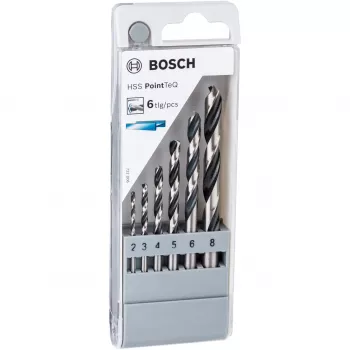 Bosch HSS Gręžtų rinkinys PointTeQ, 8 mm, 117 mm, metalas, 6 vnt.