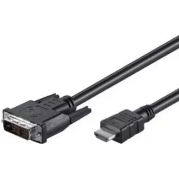 Wentronic Goobay HDMI™ / DVI-D laidas, juodas, 5 m - 19 polių HDMI™ kištukas > DVI-D (18+1) kištukas (50582)