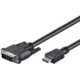Wentronic Goobay HDMI™ / DVI-D laidas, juodas, 5 m - 19 polių HDMI™ kištukas > DVI-D (18+1) kištukas (50582)