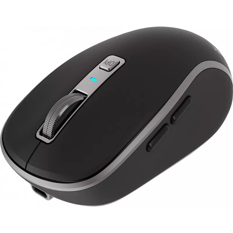 Belaidė pelė su dvigubu WiFi+Bluetooth ryšiu, įkraunama baterija, 5 mygtukai – Yenkee YMS 2085BK NOBLE