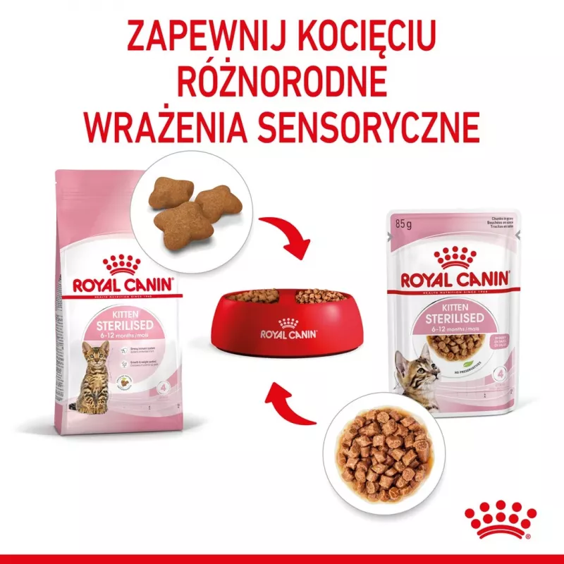 Šlapias kačių ėdalas Royal Canin Sterilised Gravy, 12 x 85 g pakeliai – vištiena, sterilizuotiems kačiukams