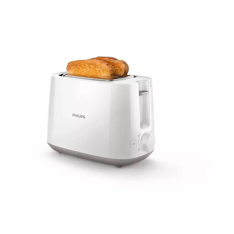 Skrudintuvas Philips Daily Collection HD2581/00 — 2 plytelės, 830 W, 8 kepimo lygiai, baltas
