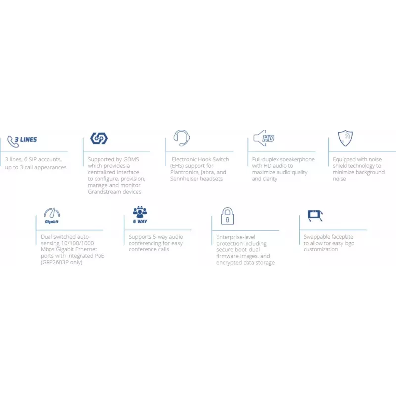 IP telefonas Grandstream Networks GRP2603P juodas