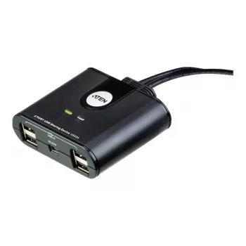 USB 2.0 dviejų prievadų periferinių įrenginių dalijimosi įrenginys ATEN US224AT – USB Type-A, 1,8 m kabelis, juodas