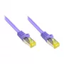 RJ45 jungiamasis laidas su Cat.7 žaliaviniu kabeliu ir užrakto apsauga (RNS®), S/FTP, PiMF, halogenų neturintis, 600MHz, OFC, violetinis, 7,5m, Good Connections® (8070R-075V)