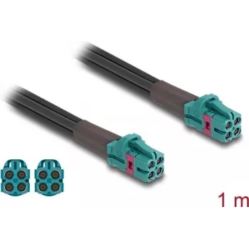 Koaksialinis kabelis DeLOCK 90139 1 m Mini FAKRA Z Aqua Juoda