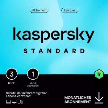 Kaspersky Standard Mobile – 3 įrenginiai, 1 mėnuo – prenumerata (ATS) – ESD parsisiuntimas