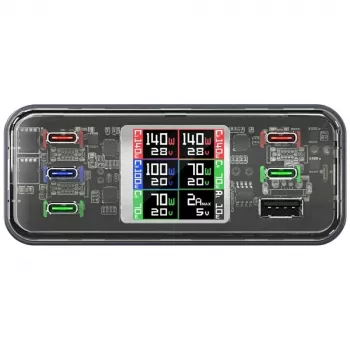 Įkrovimo stotelė 360W 5xUSB-C + 1xUSB-A GaN