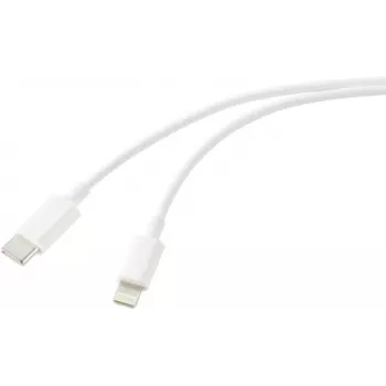 Renkforce USB kabelis USB 2.0 USB-C® kištukas, Apple Lightning kištukas 1,00 m Baltas (matinis) RF-5724078