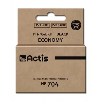 Actis KH-704BKR rašalo kasetė (pakeičia HP 704 CN692AE; standartinė; 15 ml; juoda)