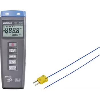 VOLTCRAFT K102 + TP 202 temperatūros matavimo prietaisas -200 iki +1370 °C, zondo tipas K