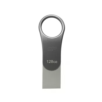 USB atmintukas Silicon Power C80 128GB USB 3.2 Gen 1 (Type-A / Type-C) titano spalvos