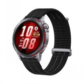 Išmanusis laikrodis HUAWEI GT Runner 2 — 1,32 colio (3,35 cm) AMOLED 466×466, titano korpusas, GPS, juodas fluoroelastomerinis dirželis