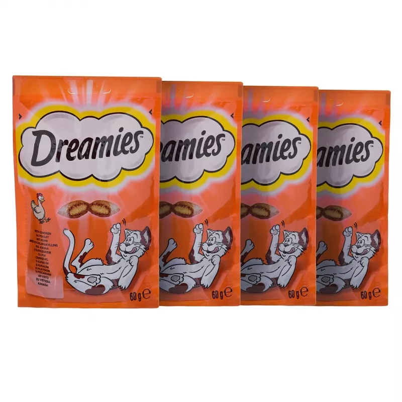 Dreamies 384298 skanėstų maišelis katėms Cheese, Chicken, Salmon 12×60 g