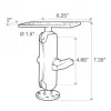 RAM Mounts jūrinis elektronikos laikiklis RAM-111U, aliuminis, juodas