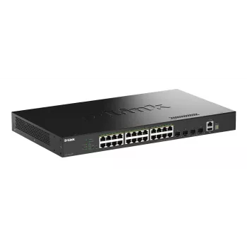 D-Link 28 prievadų Gigabit kraunamas PoE+ išmanusis valdomas tinklo jungiklis su 4 x 10G SFP+ prievadais