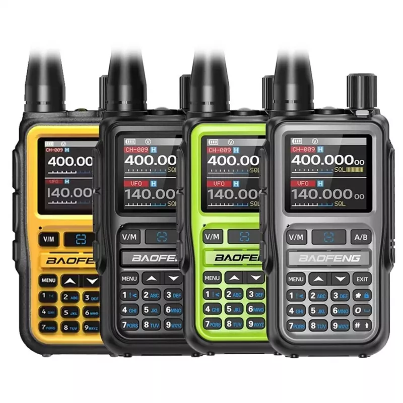 Nešiojama racija Baofeng UV-5R EU su USB-C, Bluetooth, VHF/UHF (136–174 MHz), FM 65–108 MHz, 5 W, 1600 mAh, LCD, LED žibintuvėlis