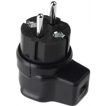 Bachmann Vollgummi 740.017 juodas kampinis kištukas IP44, 3 kontaktų guminis lizdas