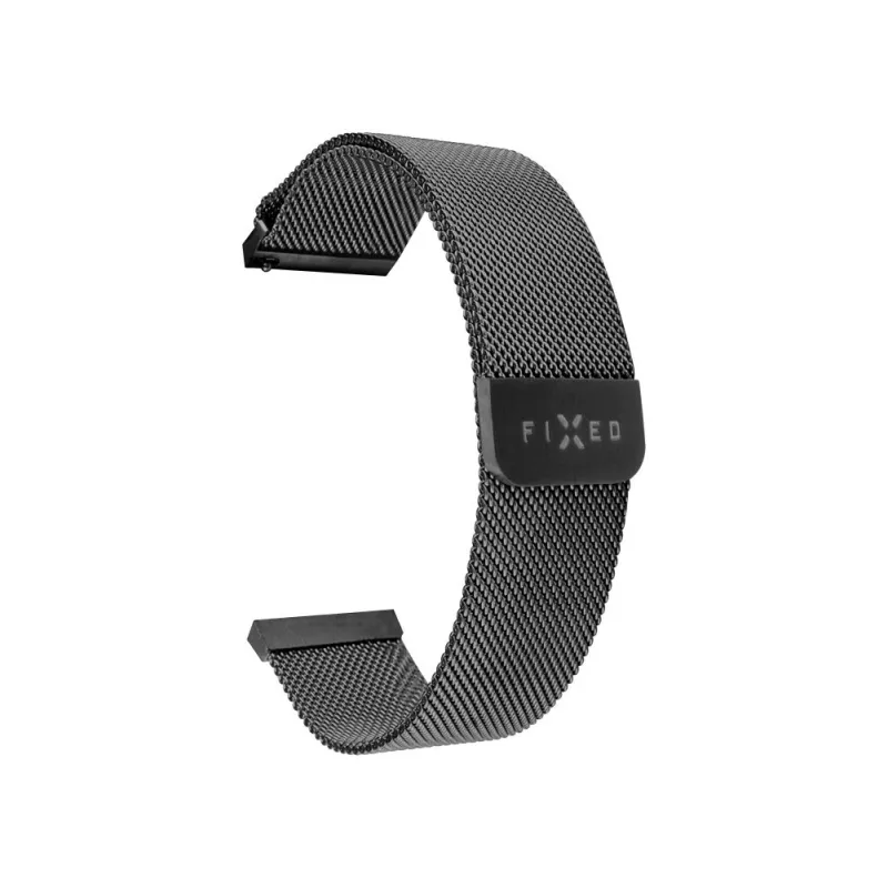 Laikrodžio apyrankė FIXED Mesh Strap FIXMEST-18MM-BK 18 mm juodas metalinis tinklelis su greito atsegimo mechanizmu