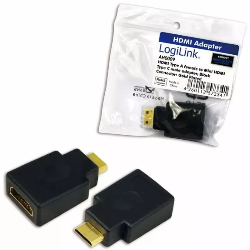 LogiLink AH0009 Juodas HDMI C (mini) į HDMI A adapteris