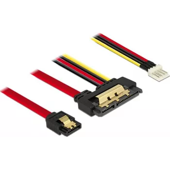 SATA laidas DeLOCK 85232 0,3 m SATA 7 kontaktų + Molex 4 kontaktų SATA 22 kontaktų Juodas