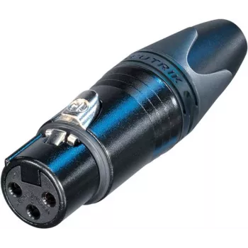 Neutrik XLR lizdas, tiesus, 3 kontaktai, juodas NC3FXX-BAG (1 vnt.)