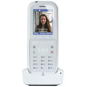 DECT ragelis agfeo DECT 77 IP — belaidis VoIP ragelis su garsiakalbiu, skambučio identifikavimu ir ekranu (baltas)