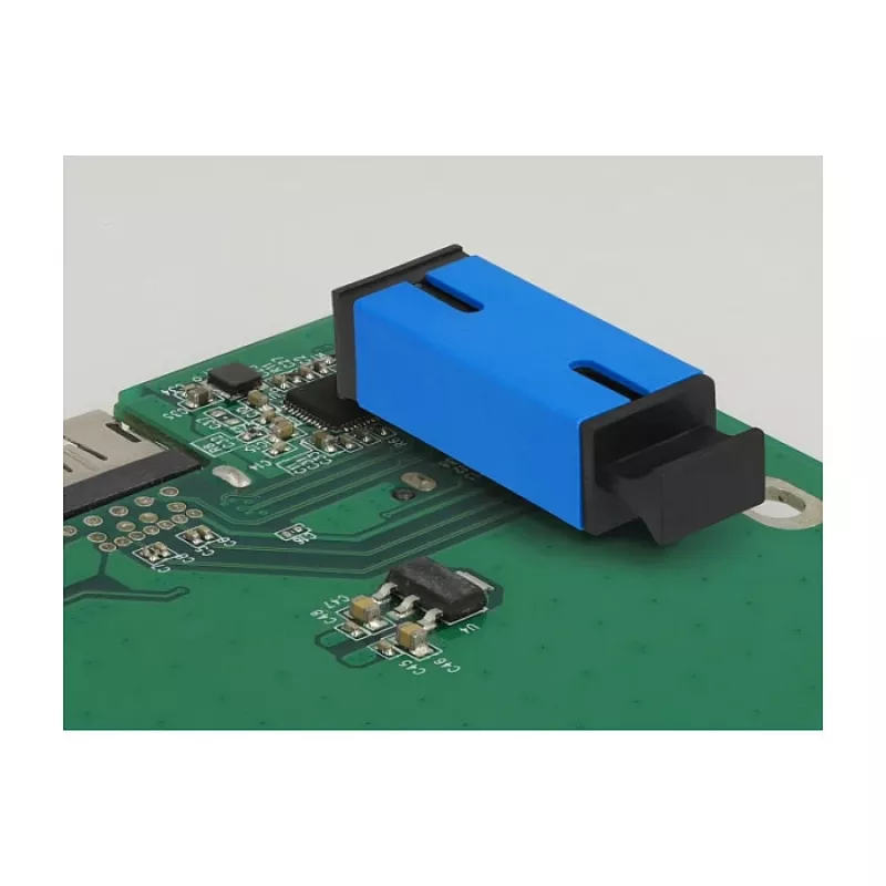 LWL jungtis PCB SC Simplex lizdui į SC Simplex lizdą, vienmodė, mėlyna