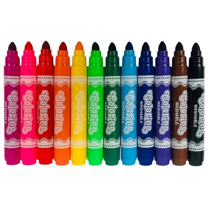 Flomasteriai Colorino 42651PTR apvaliu antgaliu 12 spalvų rinkinys