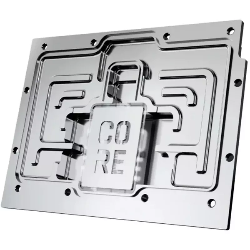 Vandens blokas vaizdo plokštei Alphacool Core RX 9070 XT Hellhound+ Skaidrus Chromas su galine plokšte