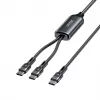 USB-C 2-in-1 laidas Unitek C14146ABK01 1,8 m, USB-C į USB-C, 100 W PD, juodas