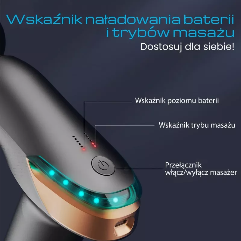 Masažinis pistoletas Extralink MSG-02-LITE 3200 RPM 6 antgalių