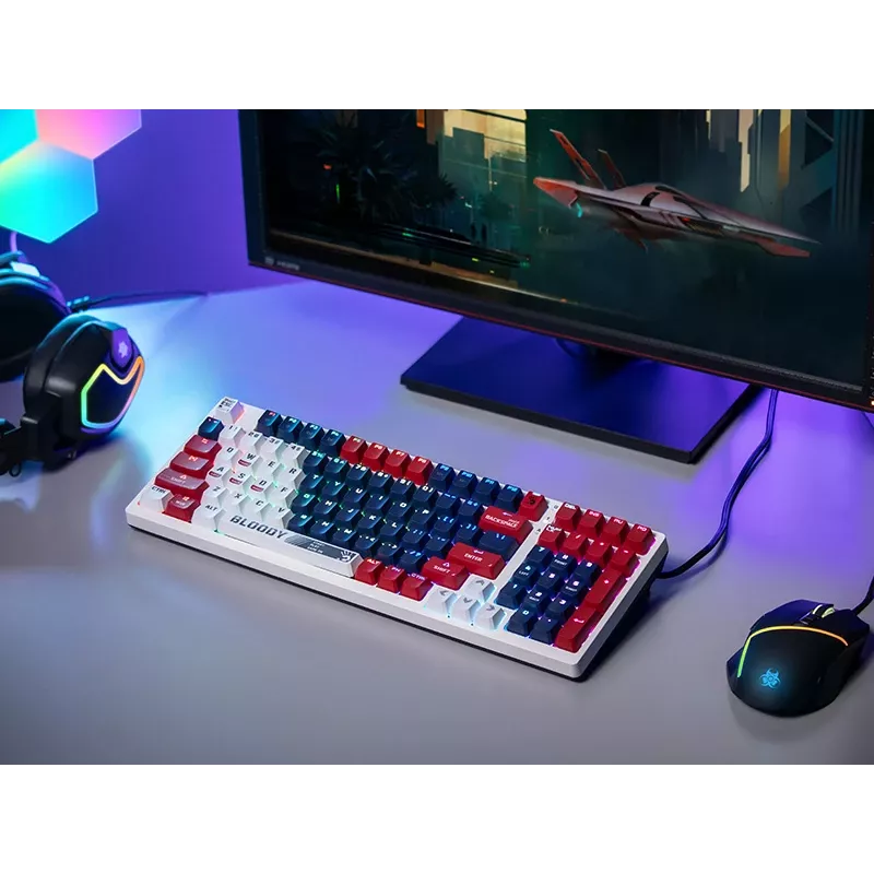 Žaidimų pelė A4Tech Bloody S98 USB Sports Navy su BLMS Red Plus jungikliais