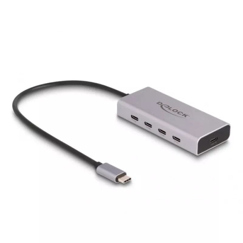 DeLOCK USB Hub 10 Gbps USB Type-C 4 prievadai PD 85W 30 cm kabelis