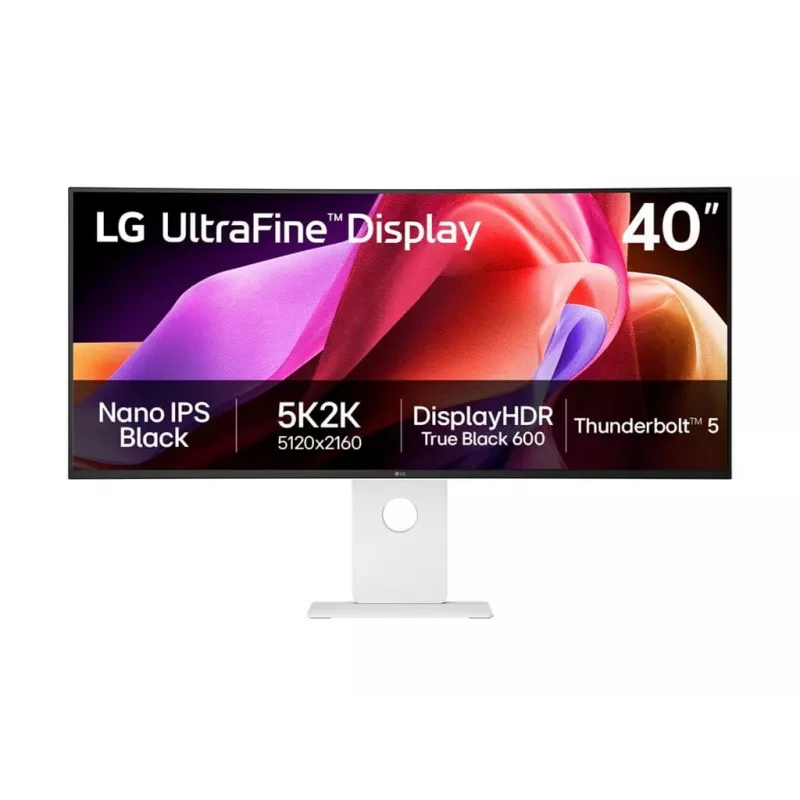 LG UltraWide 40WT95UF-W LED monitorius 100,9 cm (40 colių), baltas/juodas, 5K2K, Nano-IPS, lenktas, Thunderbolt 5.0, KVM jungiklis, Daisy Chain, 120 Hz skydelis (40WT95UF-W.AEU)