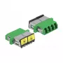 Optiminis skaidulų mova DeLOCK 86902 LC Quad moteriška į LC Quad moteriška vienmodė žalia