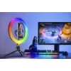 Žiedinė lempa RGB 26cm su trikoju