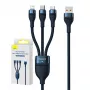USB laidas Baseus CASS030003 1,2 m USB A USB C/Micro USB-A/Lightning mėlynas