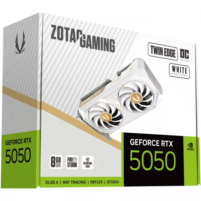 ZOTAC GAMING GeForce RTX 5050 Twin Edge OC 8GB GDDR6 Balta vaizdo plokštė