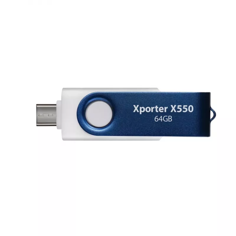 USB atmintukas Patriot Memory 64GB Dual USB A+C PS64GX550AAD baltas mėlynas