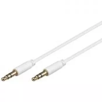 Wentronic Goobay 3,5 mm garso laidas, baltas, 2 m – kištukas 3,5 mm (3 kontaktai, stereo) > kištukas 3,5 mm (3 kontaktai, stereo) (69113)