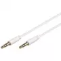 Wentronic Goobay 3,5 mm garso laidas, baltas, 2 m – kištukas 3,5 mm (3 kontaktai, stereo) > kištukas 3,5 mm (3 kontaktai, stereo) (69113)