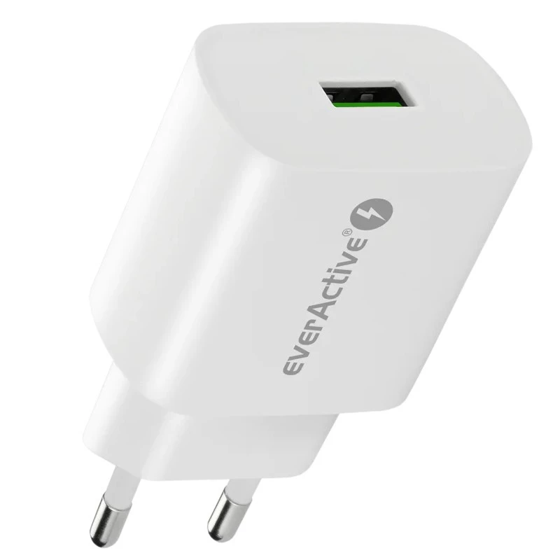 Įkroviklis 1x USB 18 W QC 3.0 Baltas